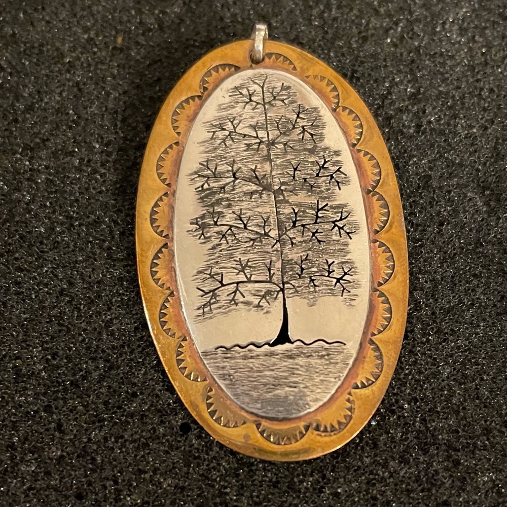 Tree of Life Pendant with Cooper and Stainless Steel - Signed